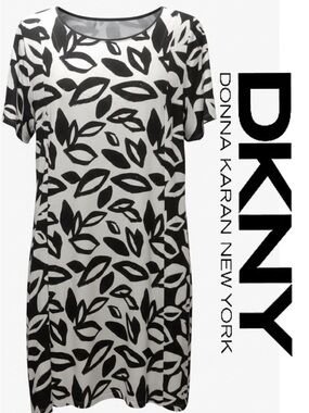 NWT $68 DKNY Leaf Print Lounge Dress / Nightgown / Patio Dress